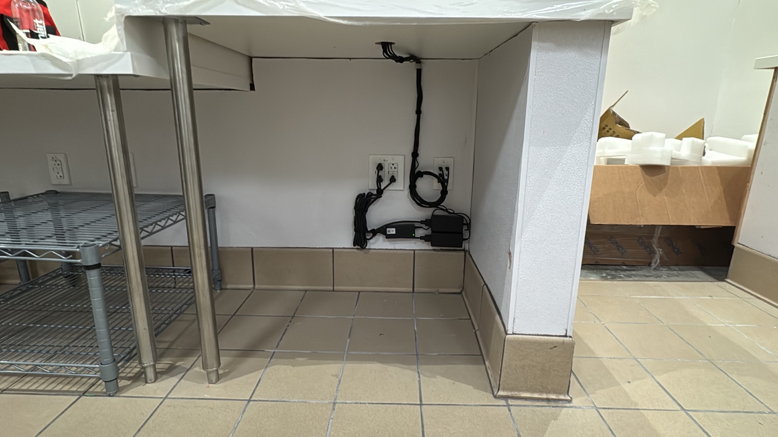 Clean cable management under business counter