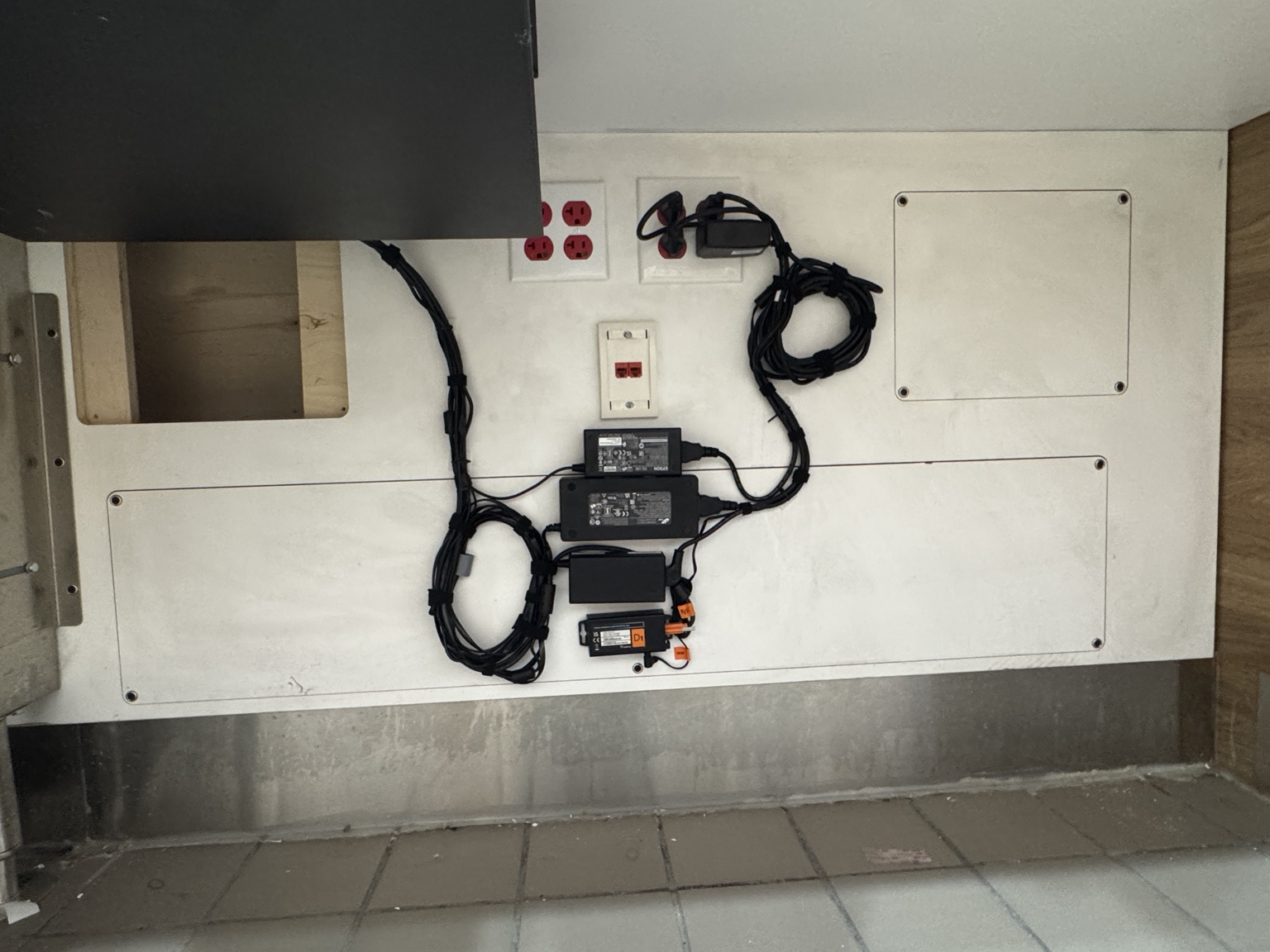 Clean cable management wall layout